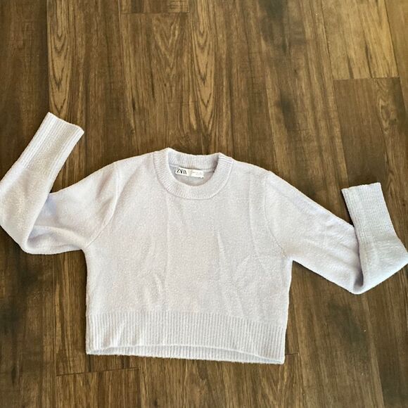 Zara | S | soft touch cropped lavender sweater - Picture 4 of 6